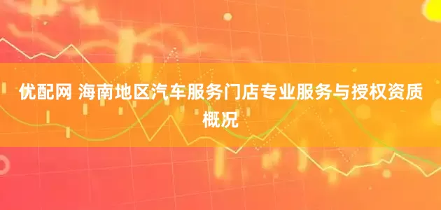 优配网 海南地区汽车服务门店专业服务与授权资质概况